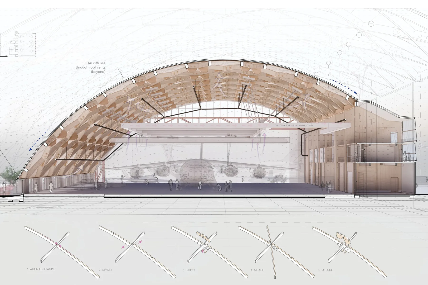 Mass Timber Lamella Hangar