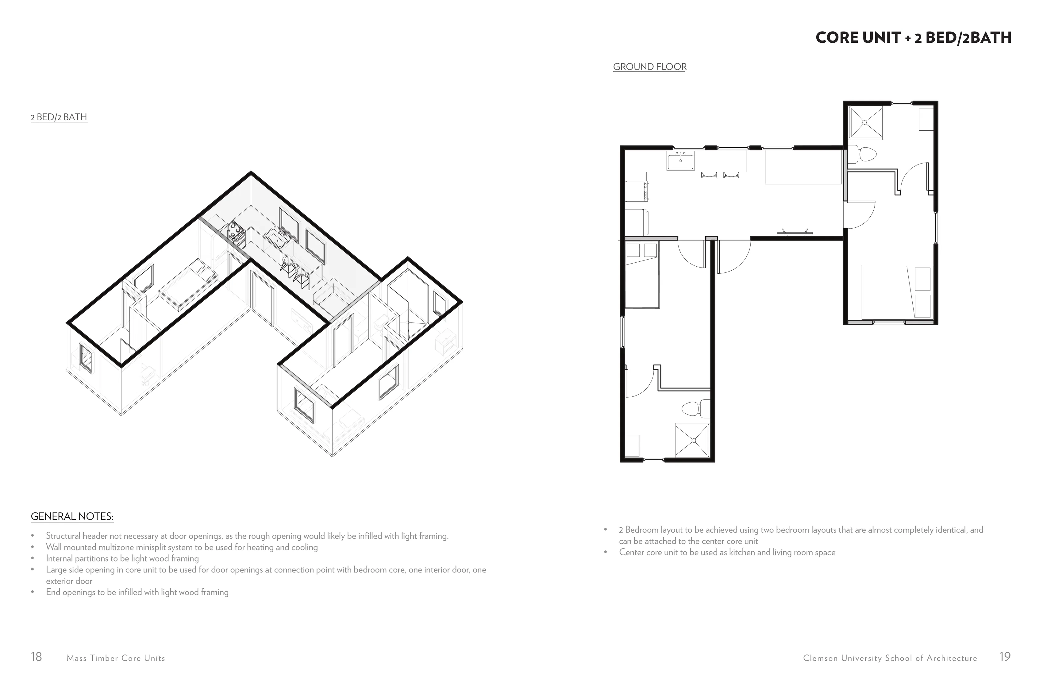 Page 10: Core unit + 2 bed / 2 bath