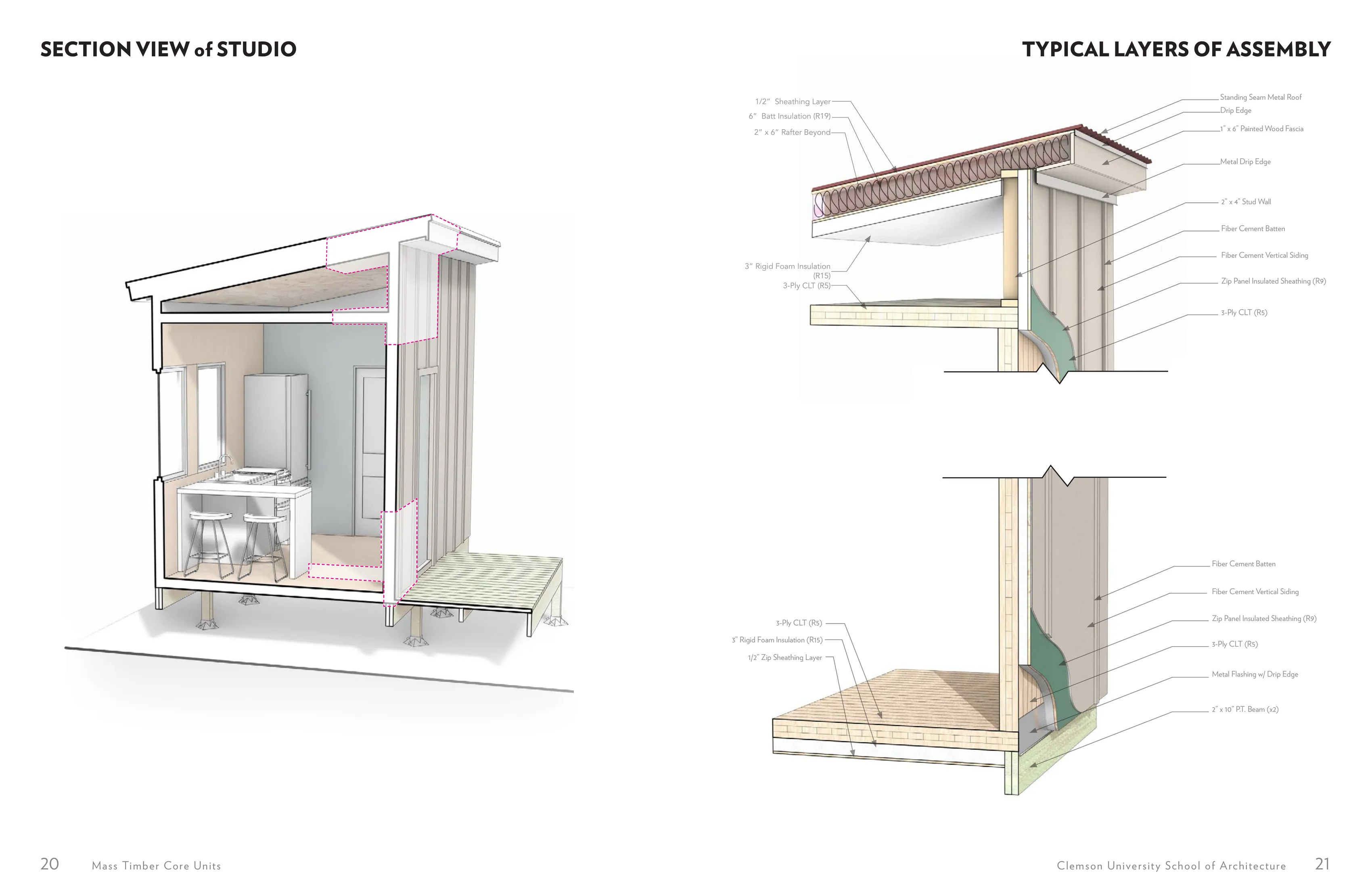 Page 11: Section view of studio